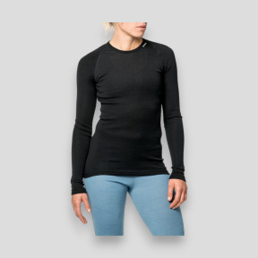 Tee-shirt manches longues Crewneck LITE noir - Woolpower