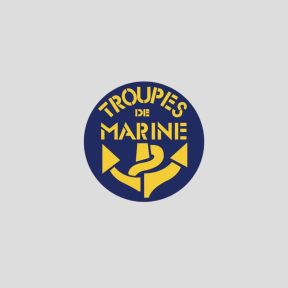 Autocollant rond vitrophanie 8cm Troupes de Marine - OPEX