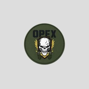 Patch PVC rond Crâne Grenades - Vert Olive - OPEX
